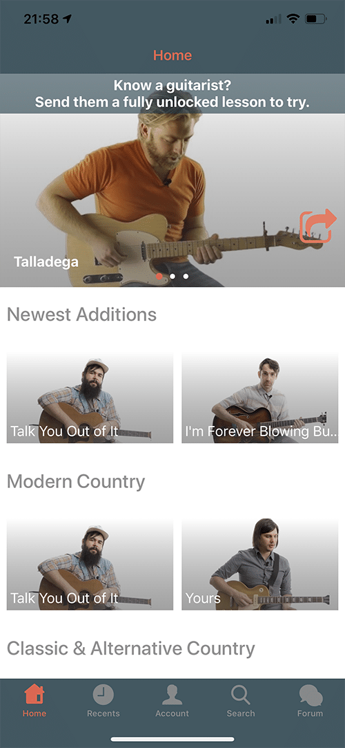 Six String Country App Screen 1