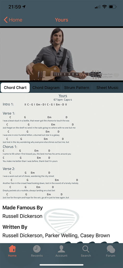 Six String Country App Screen 2