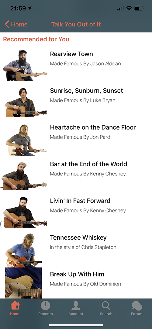 Six String Country App Screen 4
